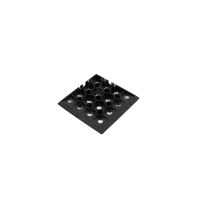 Černý plastový PE rohový nájezd AvaTile AT-STD - délka 13,7 cm, šířka 13,7 cm, výška 1,6 cm F
