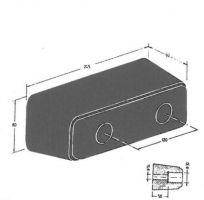 Gumový doraz na kamion FLOMA T5050 - 24,5 x 8 cm a tloušťka 9 cm