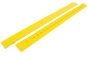 Žlutá gumová náběhová hrana &quot;samice&quot; pro rohože Fatigue - 100 x 7,5 cm