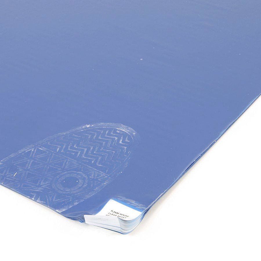 Modrá lepící dezinfekční dekontaminační rohož FLOMA Sticky Mat - délka 90 cm, šířka 115 cm - 60 listů