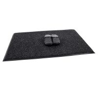 Černá textilní zátěžová vstupní rohož FLOMA Catrine - délka 100 cm, šířka 100 cm, výška 1,35 cm