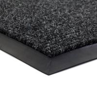 Černá textilní zátěžová vstupní rohož FLOMA Catrine - délka 150 cm, šířka 150 cm, výška 1,35 cm