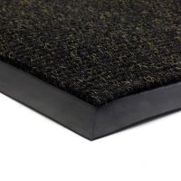 Černo-hnědá textilní zátěžová vstupní rohož FLOMA Catrine - délka 200 cm, šířka 100 cm, výška 1,35 cm