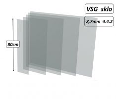 Skleněná výplň zábradlí- sklo čiré lepené VSG 4.4.2