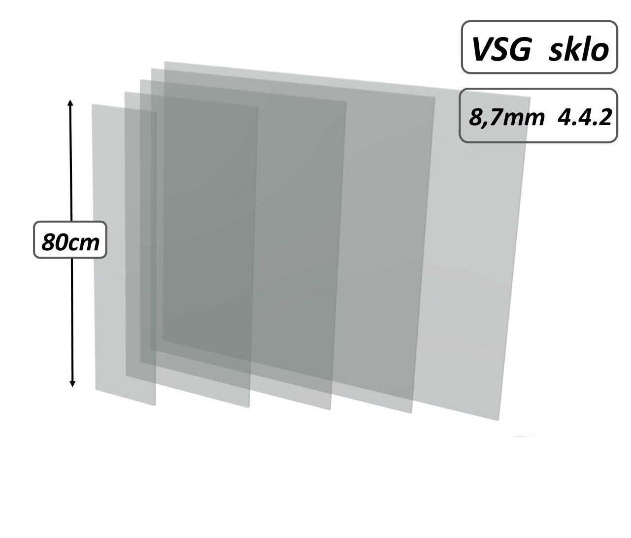 Skleněná výplň zábradlí- sklo lepené VSG 4.4.2