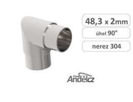 Koleno ostré nerez Roh 48,3 90°