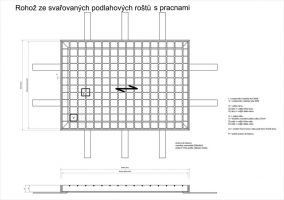 Kovová ocelová čistící venkovní vstupní rohož ze svařovaných podlahových roštů s gumou s pracnami FLOMA Galva - délka 43 cm, šířka 60 cm, výška 6 cm