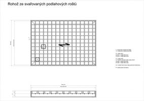 Kovová ocelová čistící venkovní vstupní rohož ze svařovaných podlahových roštů s gumou s pracnami FLOMA Galva - délka 43 cm, šířka 60 cm, výška 6 cm