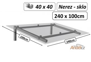 VCHODOVÁ STŘÍŠKA model H hranatý 2,4m