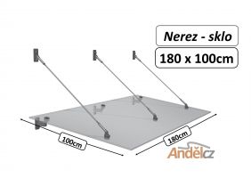 VCHODOVÁ STŘÍŠKA ZÁVĚSNÁ 1,8x1,0m s 3táhly nerez