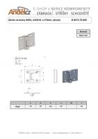 Záves na brány INOX, AISI316, L=70mm plochý