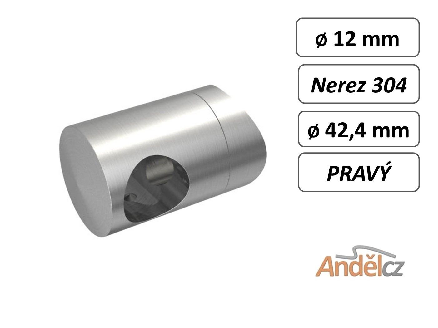 Držák výplňe D12-42mm PRAVÝ prutu zábradlí