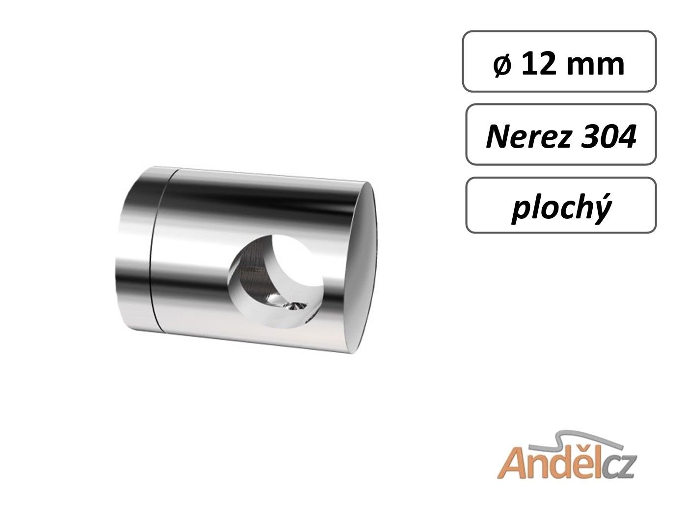 Držák výplňe D12mm prutu zábradlí -plochý průchozí