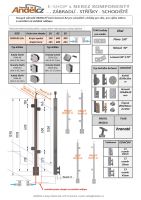SLOUPEK hranatý boční kotvení B2 pro schodiště krajní- pro sklo