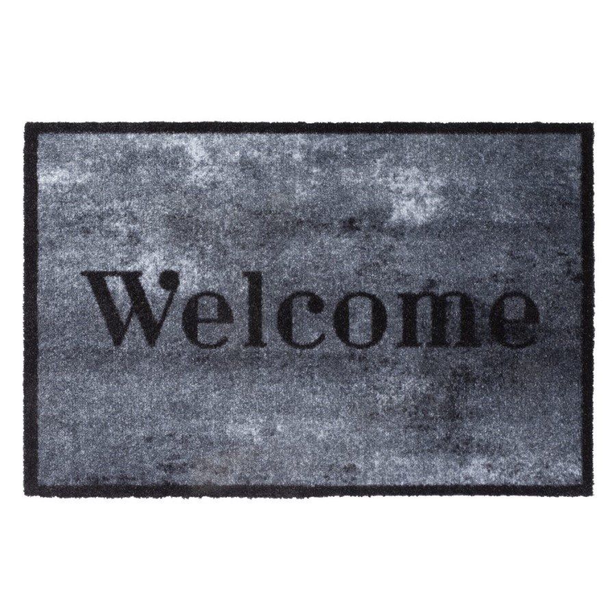 Pratelná vstupní rohož FLOMA Prestige Welcome Concrete - délka 50 cm, šířka 75 cm, výška 0,7 cm