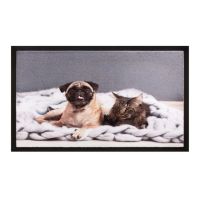 Vnitřní čistící vstupní rohož FLOMA Image Cat&amp;Dog - 40 x 60 x 0,5 cm