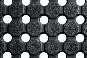 Černá průmyslová protiskluzová podlahová guma FLOMA Forte - délka 10 m, šířka 183 cm, výška 1 cm