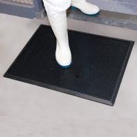 Gumová dekontaminační dezinfekční rohož (vana) na boty, obuv, podrážky FLOMA SD-02 - délka 61 cm, šířka 46 cm, výška 1,9 cm