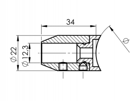 Držák přímý dělený D12mm na trubku 42.4mm