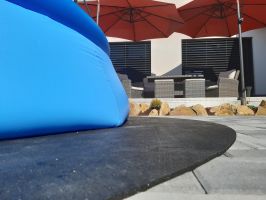 Gumová ochranná tlumicí čtvercová podložka pod bazén, vířivku FLOMA PoolPad - délka 288,6 cm, šířka 288,6 cm, výška 0,8 cm