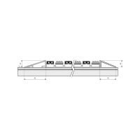 Hliníkový náběhový rám pro vstupní rohože a čisticí zóny 60 x 260 FLOMA - šířka 6,5 cm, výška 1,6 cm