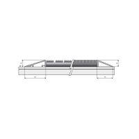 Hliníkový náběhový rám pro vstupní rohože a čisticí zóny 60 x 260 FLOMA - šířka 6,5 cm, výška 1,6 cm
