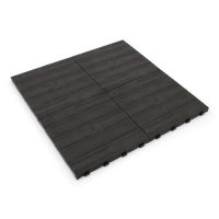Hnědá plastová terasová dlažba Linea Easy (dřevo) - délka 39 cm, šířka 39 cm, výška 2,65 cm