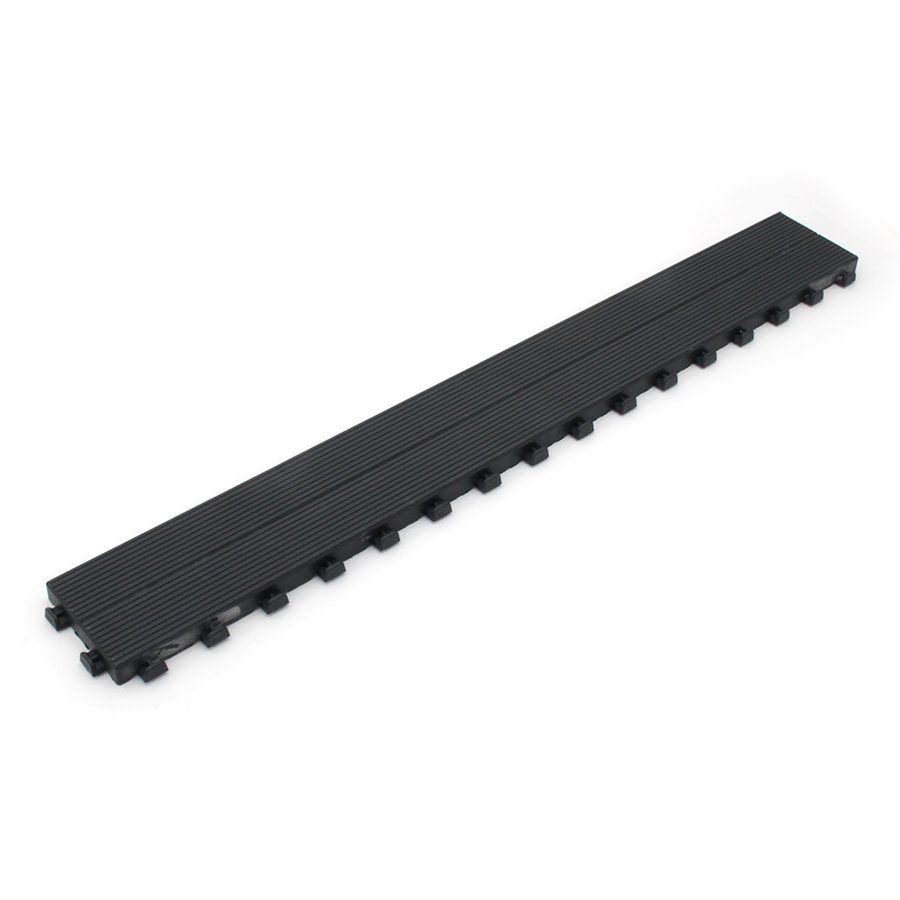 Černá plastová terasová dlažba Linea Striped (hrubé rýhování) - délka 116,5 cm, šířka 14,3 cm, výška 2,5 cm