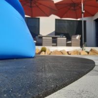Gumová ochranná tlumicí čtvercová podložka pod bazén, vířivku FLOMA PoolPad - délka 288,6 cm, šířka 288,6 cm, výška 0,8 cm