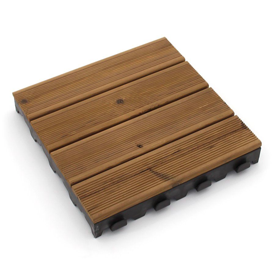 Dřevěná terasová dlažba Linea Combi-Wood - délka 39 cm, šířka 39 cm, výška 6,5 cm