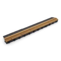 Dřevěný nájezd "samec" pro terasovou dlažbu Linea Combi-Wood - délka 118 cm, šířka 19,5 cm, výška 6,5 cm