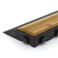 Dřevěný nájezd "samec" pro terasovou dlažbu Linea Combi-Wood - délka 118 cm, šířka 19,5 cm, výška 6,5 cm