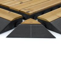 Dřevěný nájezd "samec" pro terasovou dlažbu Linea Combi-Wood - délka 118 cm, šířka 19,5 cm, výška 6,5 cm