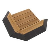 Dřevěný nájezd "samec" pro terasovou dlažbu Linea Combi-Wood - délka 40 cm, šířka 20,5 cm, výška 6,5 cm