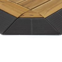 Dřevěný nájezd "samec" pro terasovou dlažbu Linea Combi-Wood - délka 40 cm, šířka 20,5 cm, výška 6,5 cm