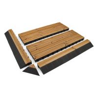 Dřevěný rohový nájezd pro terasovou dlažbu Linea Combi-Wood - výška 6,5 cm - 4 ks
