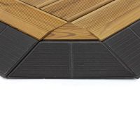 Dřevěný rohový nájezd pro terasovou dlažbu Linea Combi-Wood - výška 6,5 cm - 4 ks