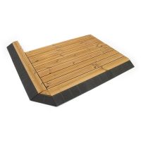 Dřevěný rohový nájezd pro terasovou dlažbu Linea Combi-Wood - výška 6,5 cm - 4 ks