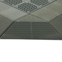 Šedá plastová děrovaná terasová dlažba Linea Combi - délka 39 cm, šířka 39 cm, výška 4,8 cm
