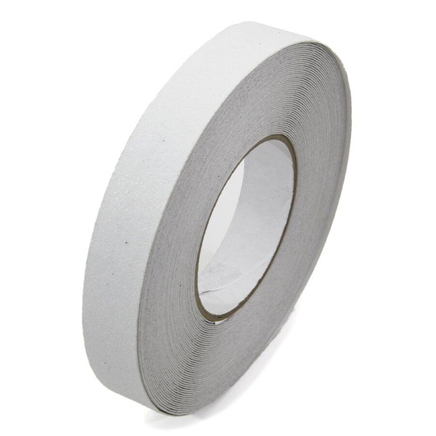 Bílá korundová protiskluzová páska FLOMA Standard - délka 18,3 m, šířka 2,5 cm, tloušťka 0,7 mm