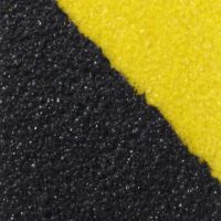 Černo-žlutá korundová protiskluzová páska FLOMA Hazard Standard - délka 18,3 m, šířka 2,5 cm, tloušťka 0,7 mm