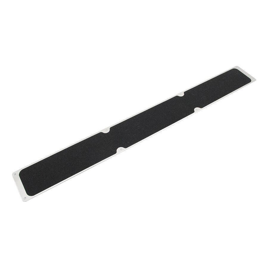 Černý hliníkový protiskluzový nášlap na schody FLOMA Bolt Down Plate - délka 1 m, šířka 11,5 cm, tloušťka 1,6 mm