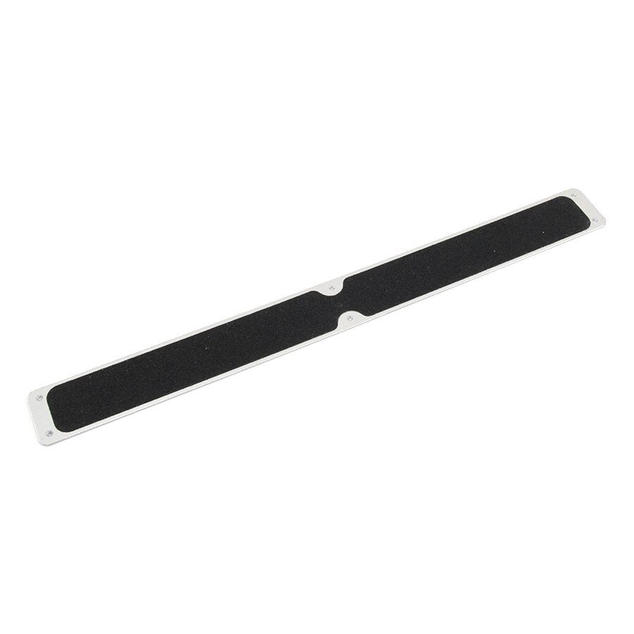 Černý hliníkový protiskluzový nášlap na schody FLOMA Bolt Down Plate - délka 63,5 cm, šířka 6,3 cm, tloušťka 1,6 mm