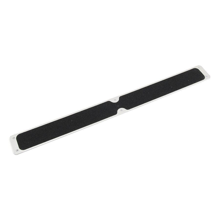 Černý hliníkový protiskluzový nášlap na schody FLOMA BDP - délka 63,5 cm, šířka 6,3 cm, tloušťka 1,6 mm