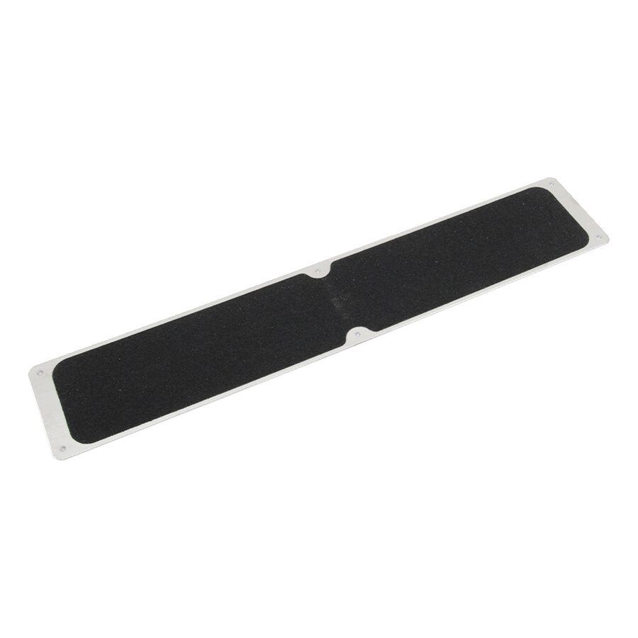 Černý hliníkový protiskluzový nášlap na schody FLOMA Bolt Down Plate - délka 63,5 cm, šířka 11,5 cm, tloušťka 1,6 mm