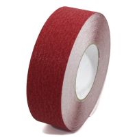Červená korundová protiskluzová páska FLOMA Standard - 18,3 x 5 cm tloušťka 0,7 mm