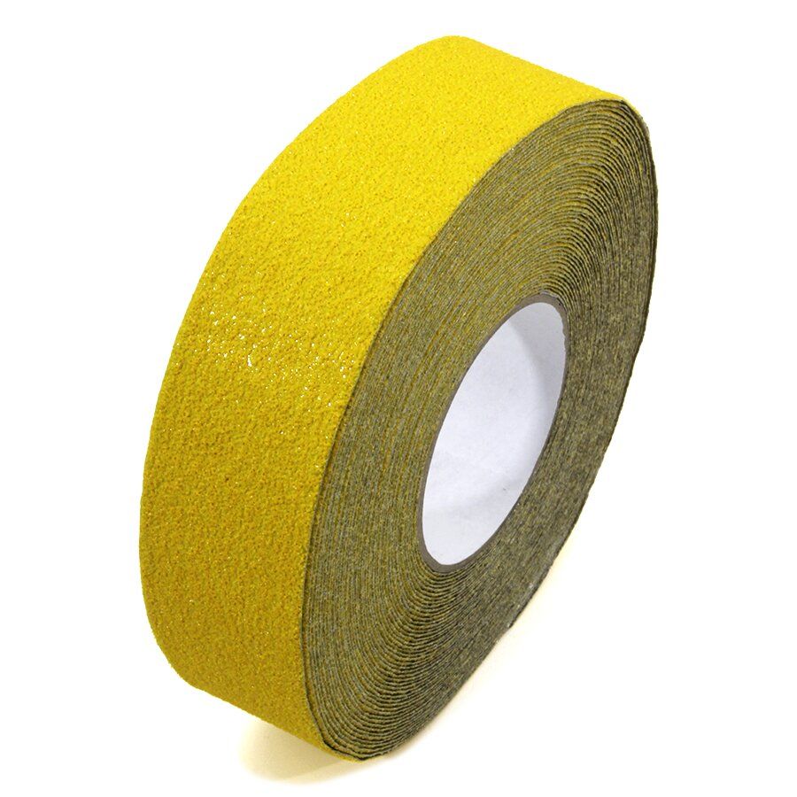 Žlutá korundová protiskluzová páska pro nerovné povrchy FLOMA Conformable - délka 18,3 m, šířka 5 cm, tloušťka 1,1 mm