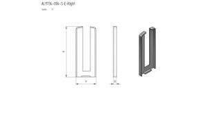 Krycí záslepka SL-121x45 elox AL-S-E, pravá, sklo 16,76