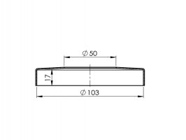 Krytka rozeta-vrchní kotvení spigotu 103mm, 50mm