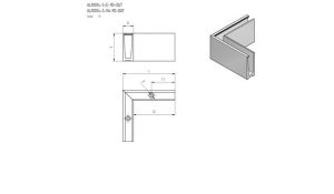 Roh kotvení vrchní venkovní - sklo hliník AL/ELOX/Satin L195mm